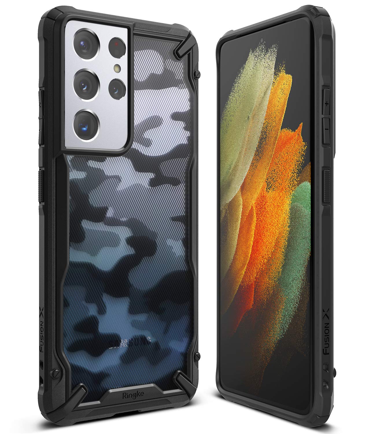 Samsung Galaxy S21 Ultra Back Cover Case | Fusion X Design - Camo Black