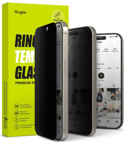 iPhone 15 Pro Max Tempered Glass Screen Protector Glass | Privacy  [Anti-spy]