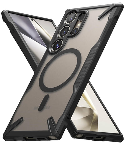 (Refurbished) Ringke Samsung Galaxy S24 Ultra Back Cover case Fusion-X Magnetic Matte - Matte Black