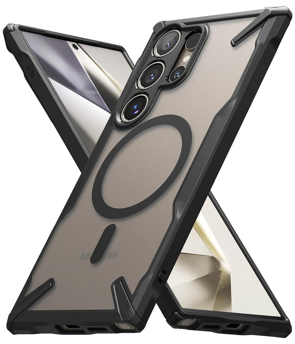 (Refurbished) Ringke Samsung Galaxy S24 Ultra Back Cover case Fusion-X Magnetic Matte - Matte Black