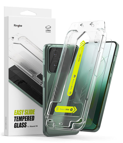 Xiaomi 14 Tempered Glass Screen Protector Guard | Easy Slide Transparent - 2 Pack (with Installation Tool)