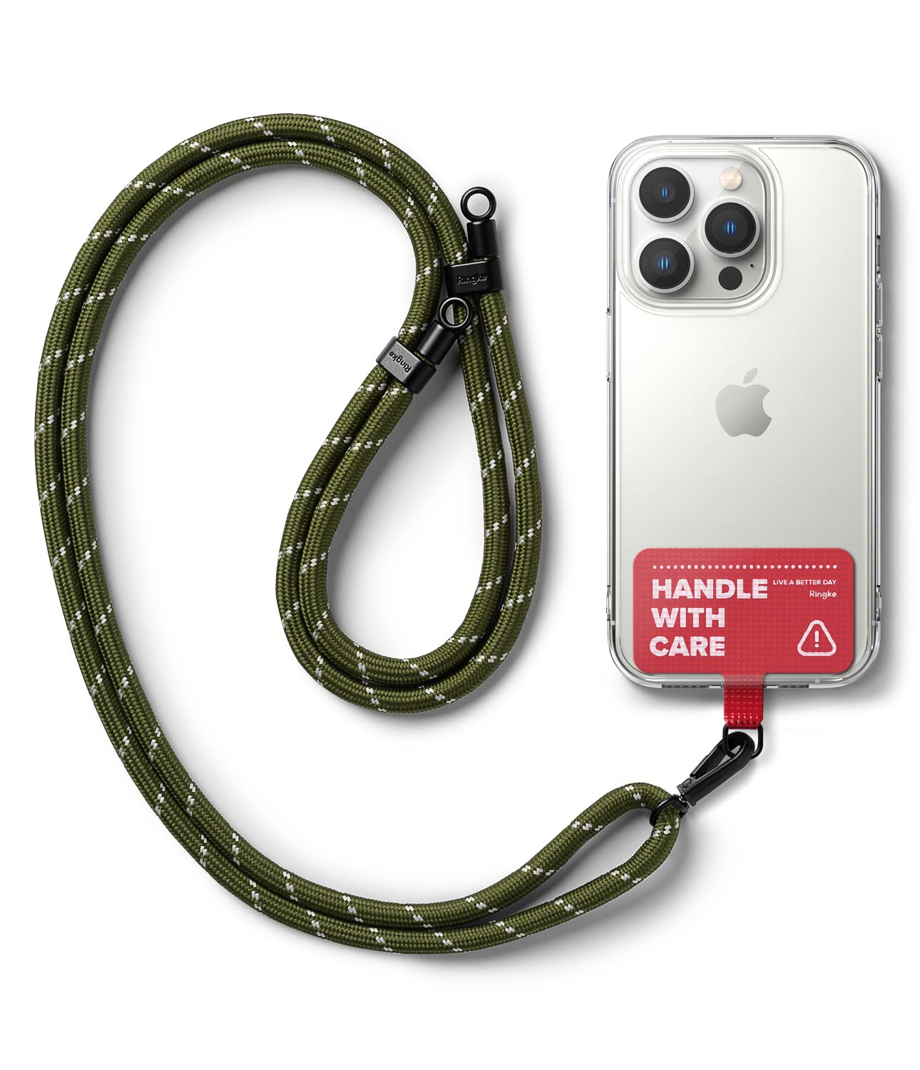 Ringke Holder Link Strap with Red Tarpaulin Tag - Khaki & White