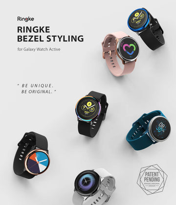 Bezel Styling Cover for Galaxy Watch Active (2019) - Glossy Blue [Stainless Steel]