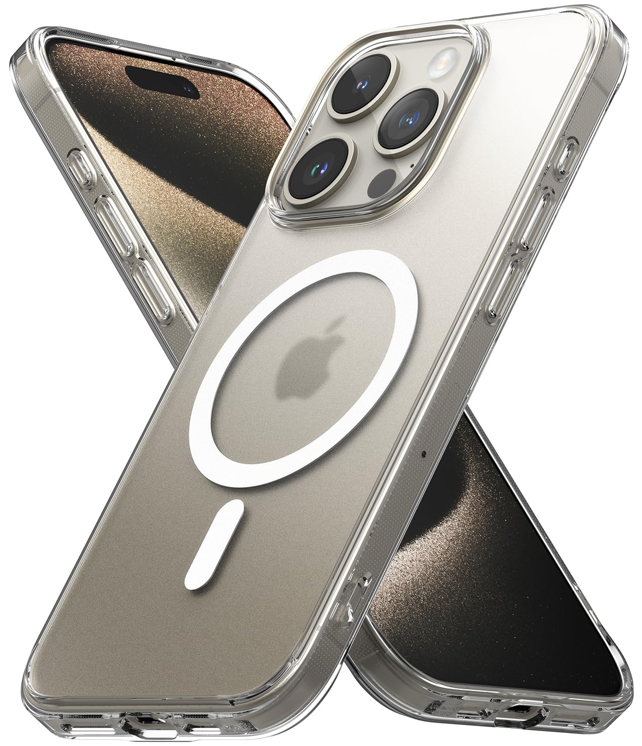 (Refurbished) iPhone 15 Pro Max  Back Cover case | Fusion Magnetic - Matte Clear