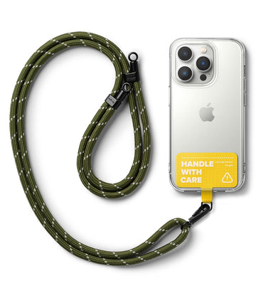 Ringke Holder Link Strap with Yellow | Tarpaulin Tag - Khaki & White