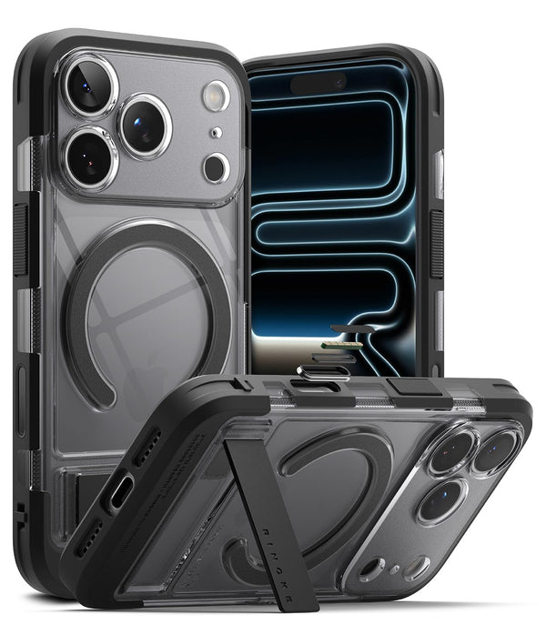 iPhone 17 Pro Back Cover Case | UX Magnetic With Kickstand - Smoke Black