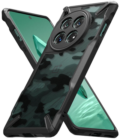 (Refurbished) Ringke OnePlus 12 5G Back Cover Case Fusion-X - Camo Black