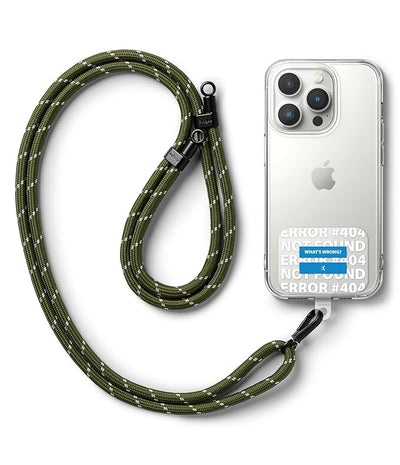 Ringke Holder Link Strap with Graphic Design TPU Tag | Blue Label - Khaki & White