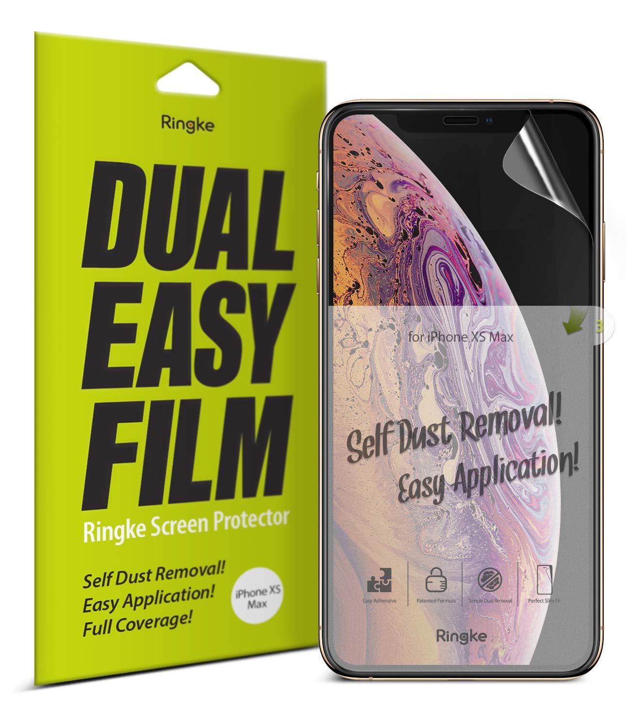 iPhone XS Max Screen Protector Guard | Dual Easy Full 2 Pack