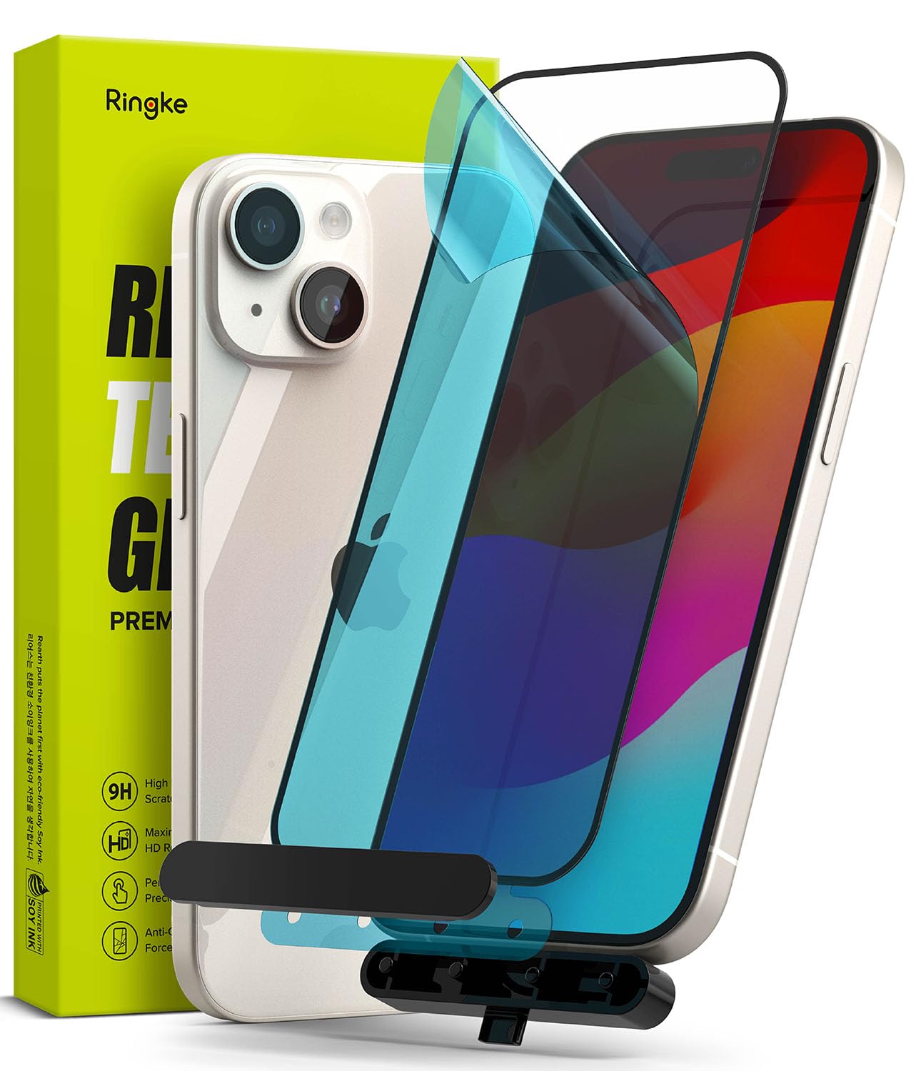 iPhone 15 Plus Tempered Glass Screen Protector Guard | Full Glass - 1