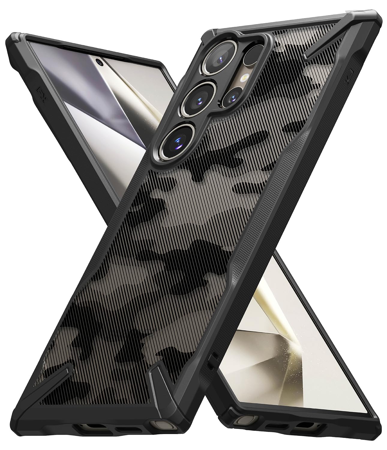 (Refurbished) Ringke Samsung Galaxy S24 Ultra Back Cover Case Fusion-X - Camo Black