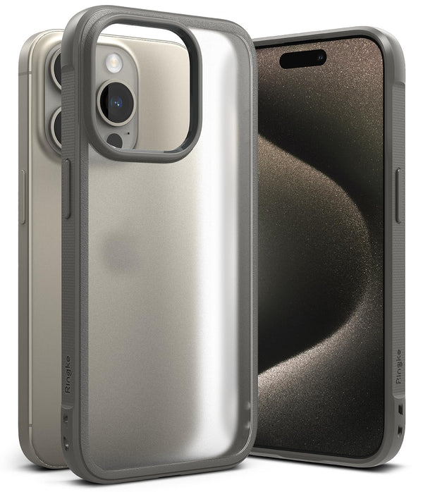 (Refurbished) Ringke iPhone 15 Pro Back Cover case Fusion Bold Matte - Matte Gray