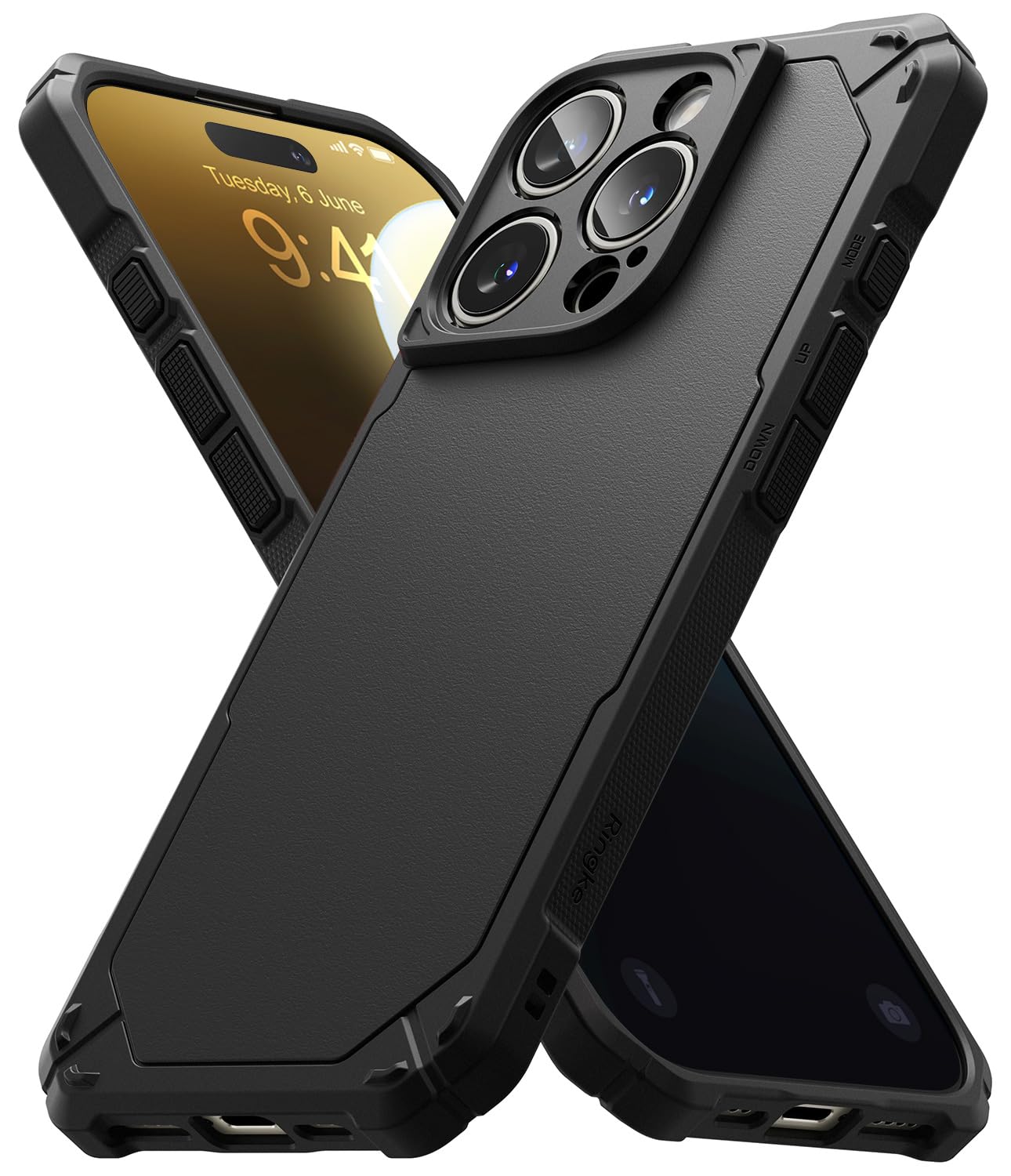 iPhone 16 Pro Back Cover Case | Rugged Gear Bumper - Black