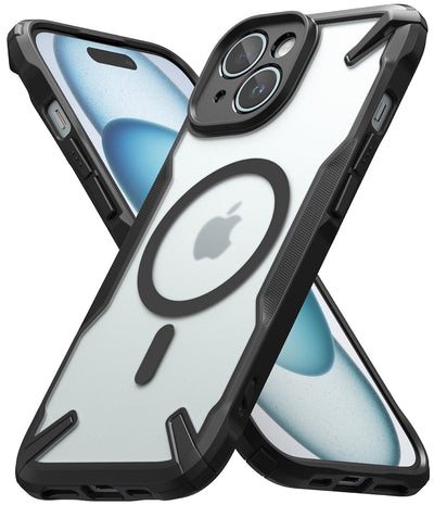 (Refurbished) Ringke iPhone 15 Plus Back Cover case Fusion-X Magnetic Matte - Matte Black