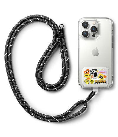 Ringke Holder Link Strap with Graphic Design TPU Tag | Focus - Black & White