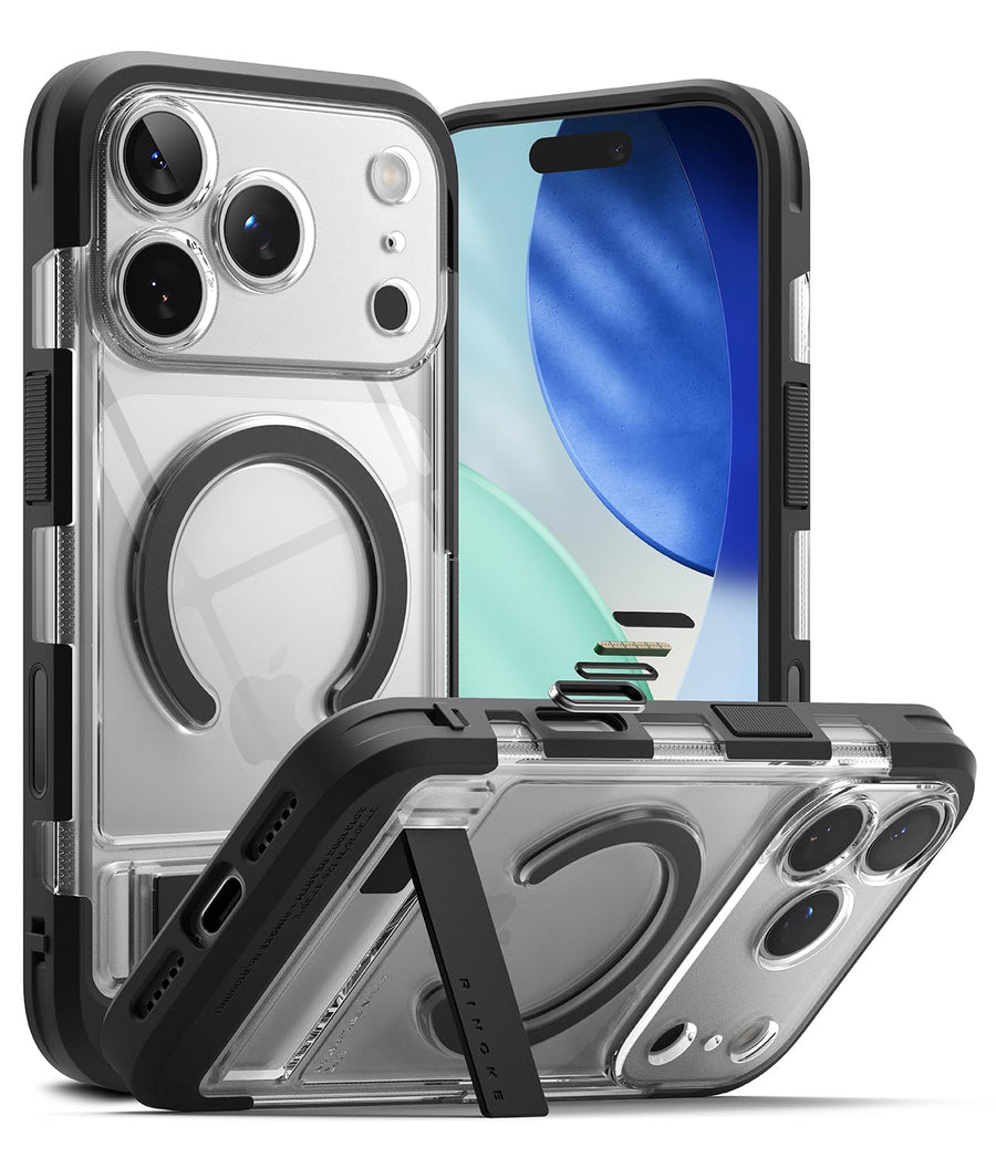 iPhone 17 Pro Max Back Cover Case | UX Magnetic With Kickstand - Clear