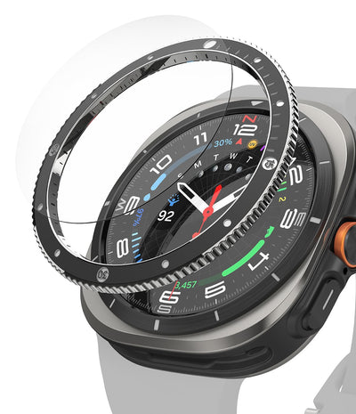 Samsung Galaxy Watch Ultra 47mm Bezel Styling With Screen Protector Tempered Glass - Black (47-99)