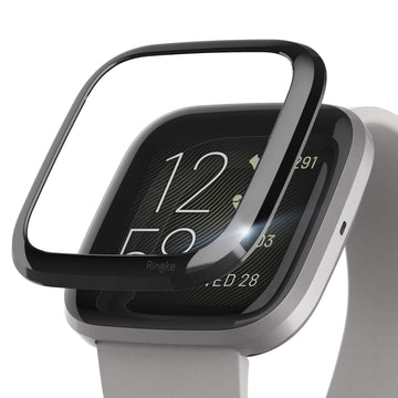 Ringke Full Stainless Steel Frame Bezel Styling Case Designed for Fitbit Versa 2 - Glossy Black
