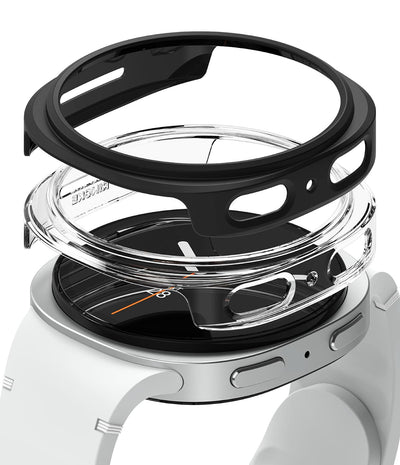 Samsung Galaxy Watch 8 44mm Case [2 Pack] Slim - Clear & Matte Black