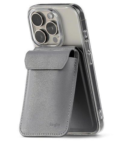 iPhone 16 15 14 13 12 Series Wallet Magnetic Card Holder with Adjustable Stand - 3 Card Space