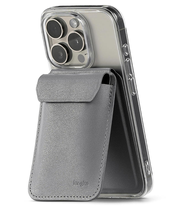 iPhone 16 15 14 13 12 Series Wallet Magnetic Card Holder with Adjustable Stand - 3 Card Space