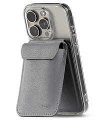 iPhone 16 15 14 13 12 Series Wallet Magnetic Card Holder with Adjustable Stand - 3 Card Space