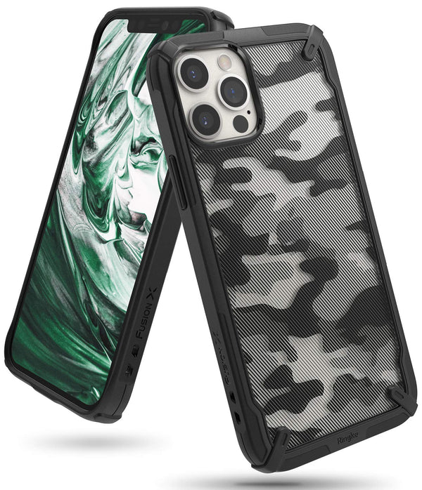 iPhone 12 Pro Max Back Cover Case | Fusion X Design - Camo Black