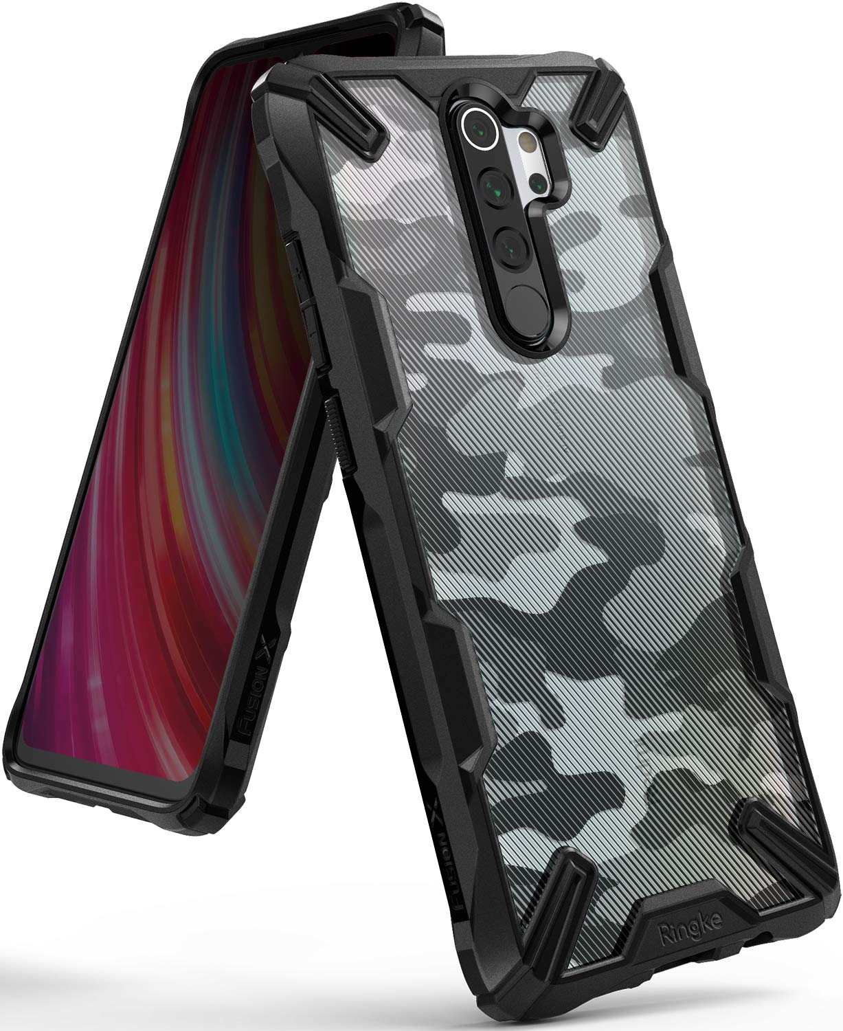 Redmi Note 8 Pro Back Cover Case | Fusion X Design - Camo Black