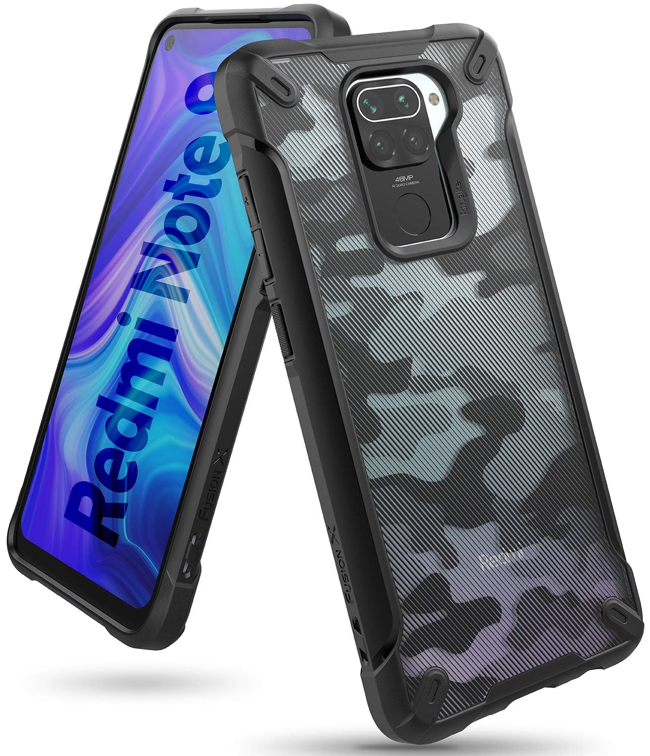 Redmi Note 9 Back Cover Case | Fusion X Design - Camo Black