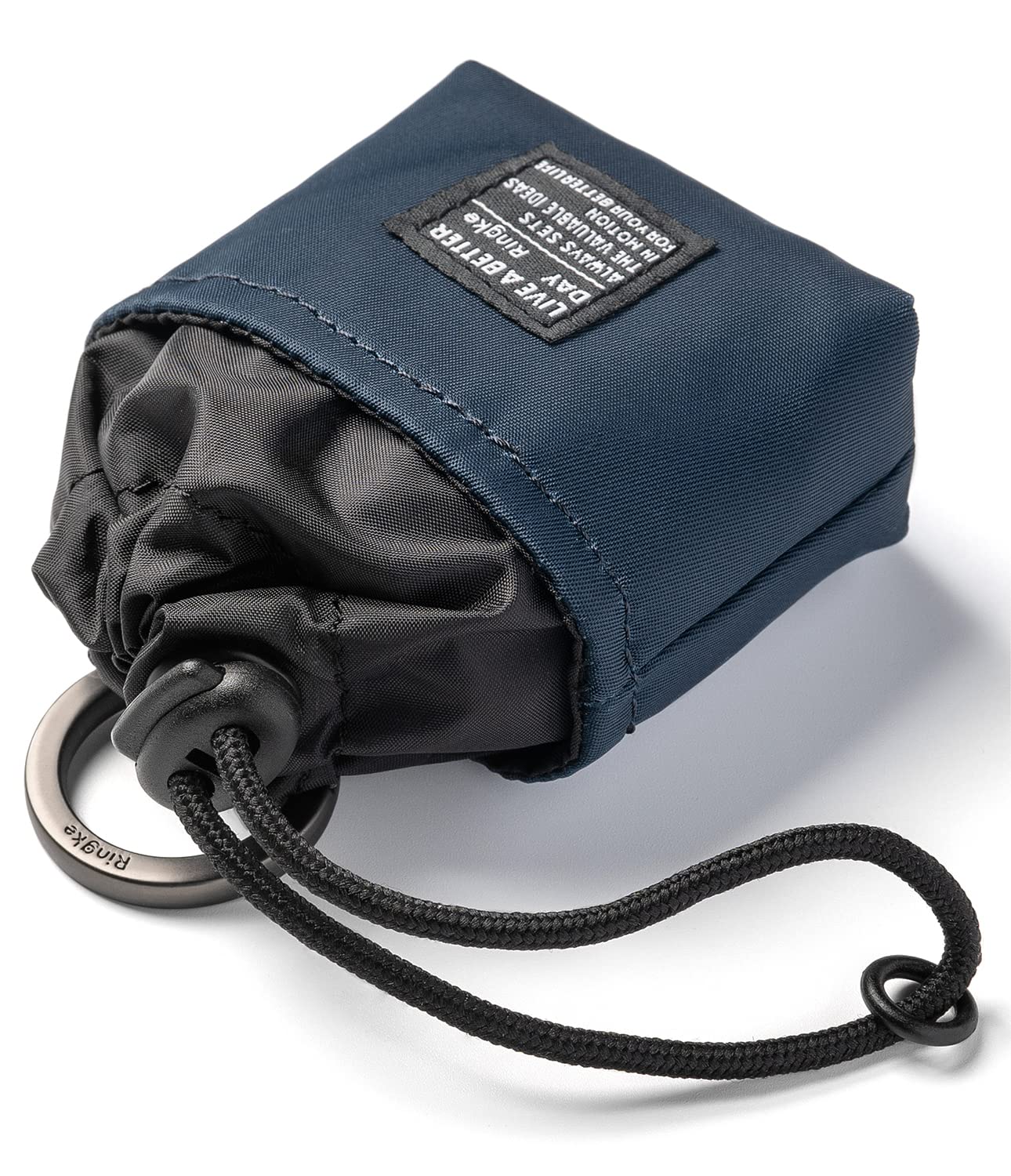 Mini Pouch [Bucket Bag] with O Ring Carabiner - Navy