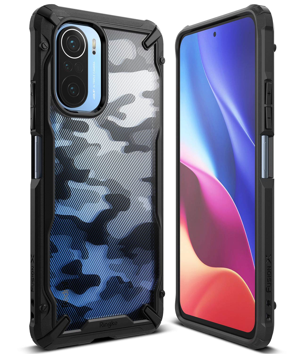 Poco F3 / Redmi K40 / K40 Pro / K40 Pro+ / Mi 11X / Mi 11X Pro Back Cover Case | Fusion X  Design - Camo Black