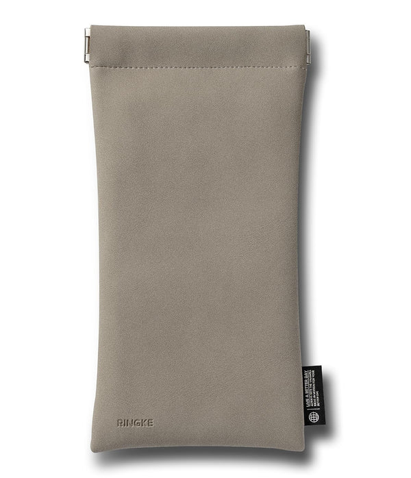 Multipurpose Pencil Pouch for Pens, Cables, Glasses,  Water-Resistant PU Leather  One Touch Pouch- Stone Gray