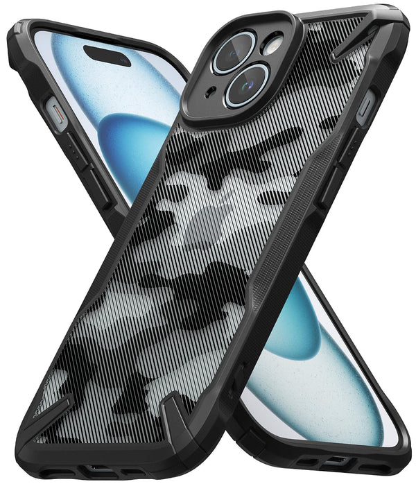 (Refurbished) Ringke iPhone 15 Plus Back Cover case Fusion-X - Camo Black