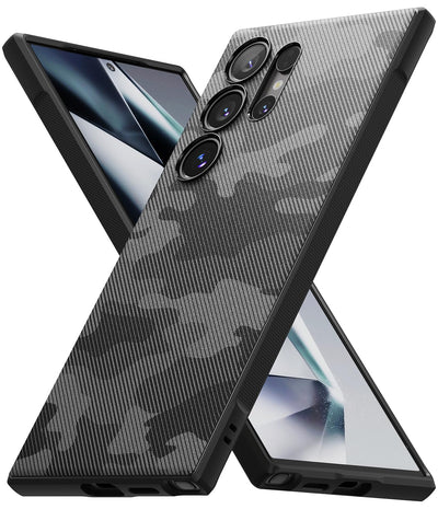 (Refurbished) Ringke Samsung Galaxy S24 Ultra Back Cover Case Onyx Design - Camo Black