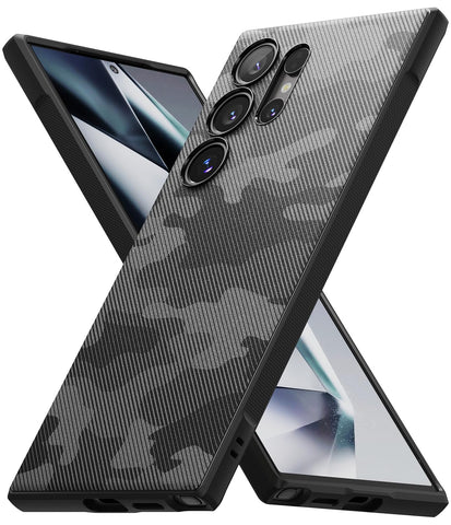 (Refurbished) Ringke Samsung Galaxy S24 Ultra Back Cover Case Onyx Design - Camo Black