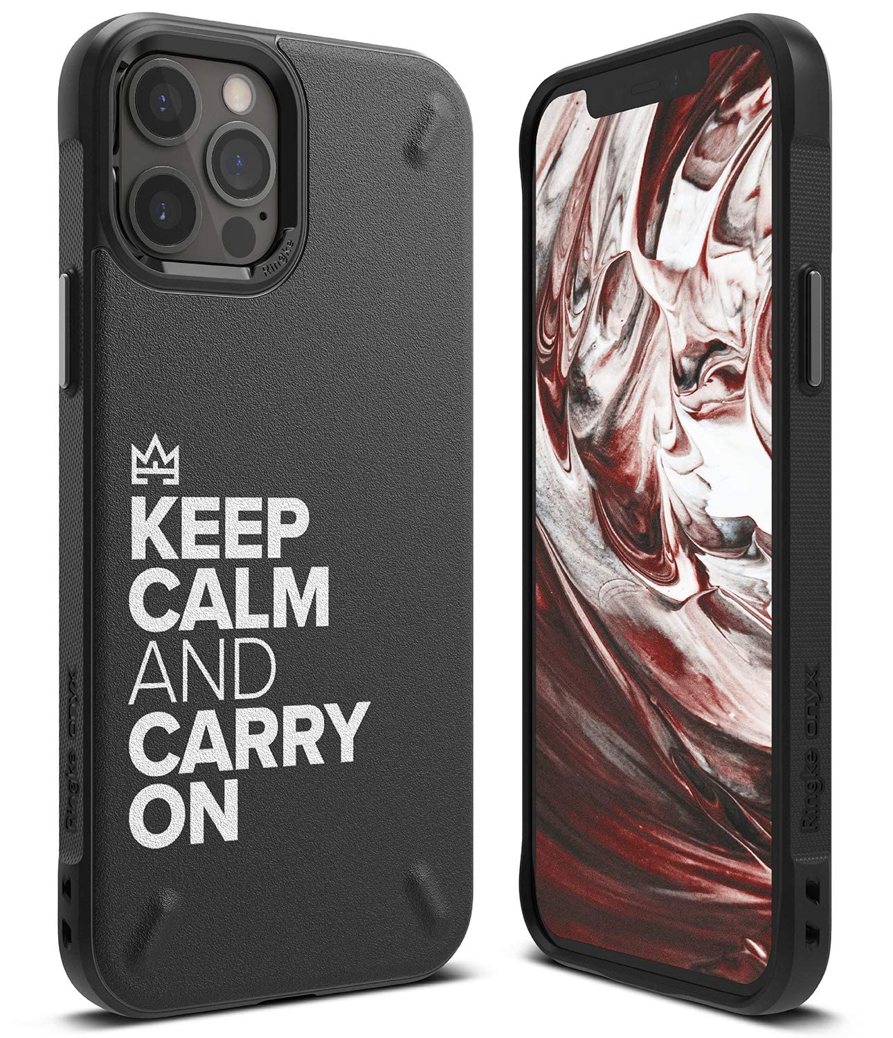 iPhone 12 / 12 Pro Back Cover Case | Onyx Design - Keep Calm and Carry On