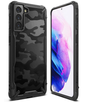 Samsung Galaxy S21 Plus Back Cover Case | Fusion X Design - Camo Black