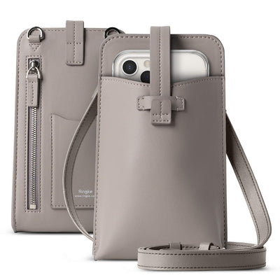 Ringke Mini Cross Bag PU Leather Compatible with Smartphone - Warm Gray