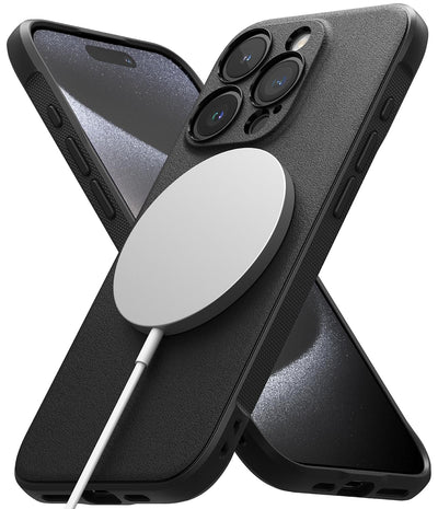 (Refurbished) Ringke iPhone 15 Pro Back Cover case Onyx Magnetic - Black