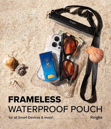 Ringke Frameless Waterproof Pouch IPX8 Underwater Phone Pouch Sealed Clear Dry Bag with Lanyard Strap
