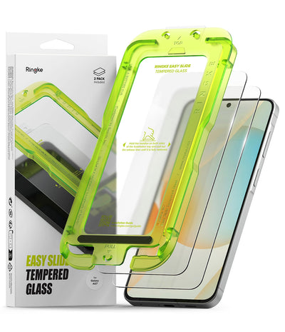 Galaxy A57 Tempered Glass Screen Protector Guard | Easy Slide Transparent - 2 Pack (with Installation Tool)