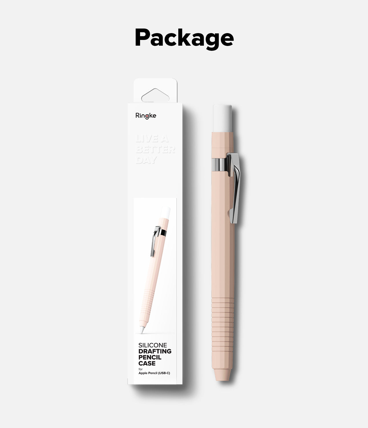 Apple Pencil USB C Case, Silicone Drafting Pencil Case - Pink