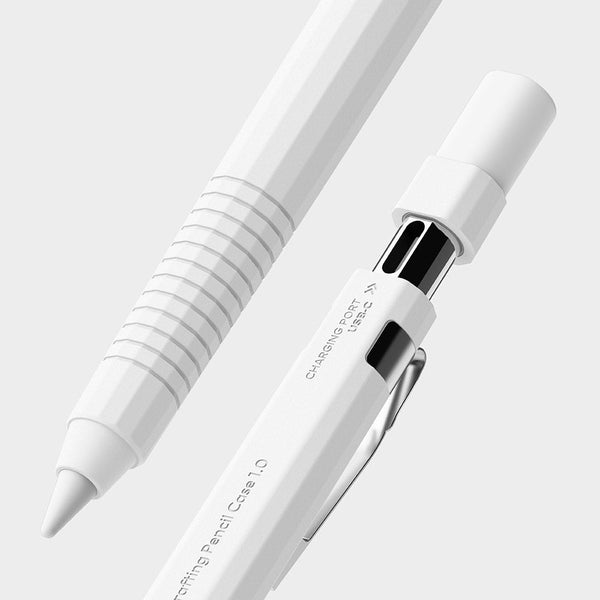 Apple Pencil USB C Case, Silicone Drafting Pencil Case   - White