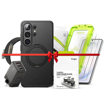 Galaxy S26 Ultra Alles Magnetic Black + Tempered Glass 2 Pack + Camera Lens Protector 2 Pack + 65w GaN Charger + USB Type C Cable 1M Black