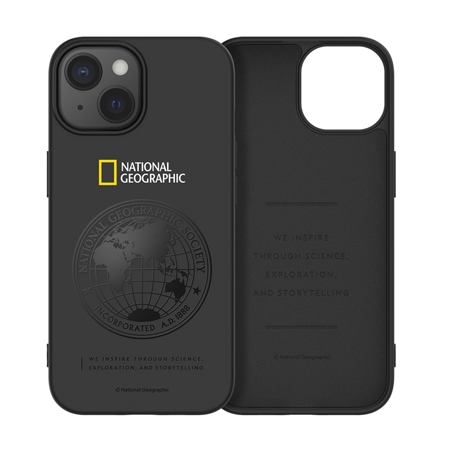 Nat Geo iPhone 15 Plus Back Cover Case Soft Global Seal Black