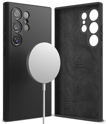 Samsung Galaxy S24 Ultra Back Cover Case | Silicone Magnetic - Black