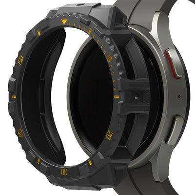 Samsung Galaxy Watch 5 Pro 45mm Strap with Case Fusion-X Guard  - Black (Yellow Index)
