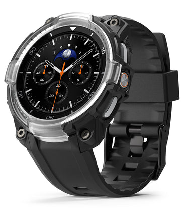 Samsung Galaxy Watch 8 Classic 46mm Rugged Gear Case & Strap Detachable Band - Black
