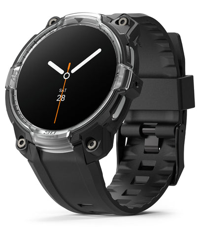 Samsung Galaxy Watch 8 44mm Rugged Gear Case & Strap Detachable Band - Black