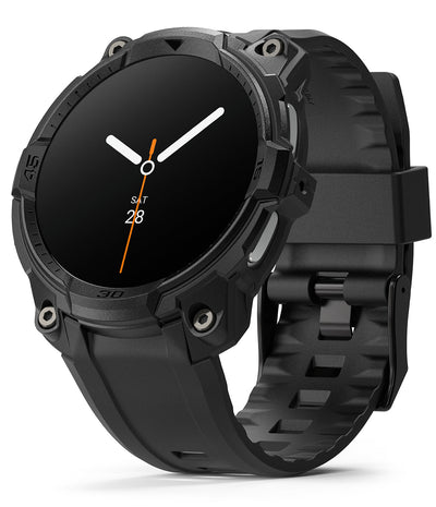 Samsung Galaxy Watch 8 44mm Rugged Gear Case & Strap Detachable Band - All Black